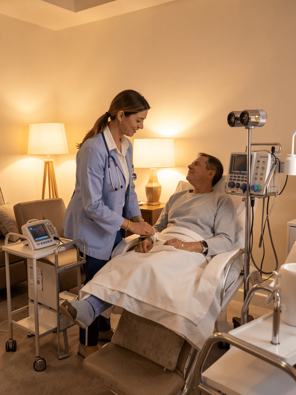 Equipo clínico coordinando atención domiciliaria